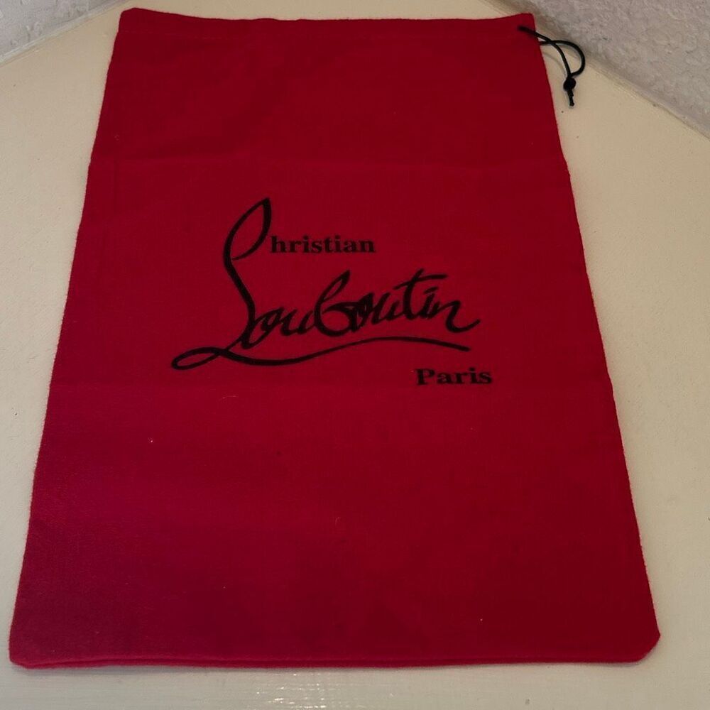 Christian Louboutin Dust Bag Small Red Drawstring Top Storage Protection Travel